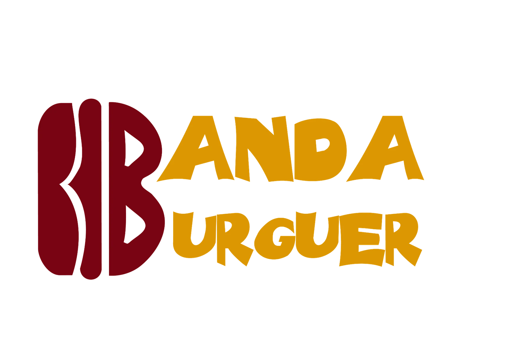 Logotipo Banda Burguer com iniciais em forma de hambúrguer