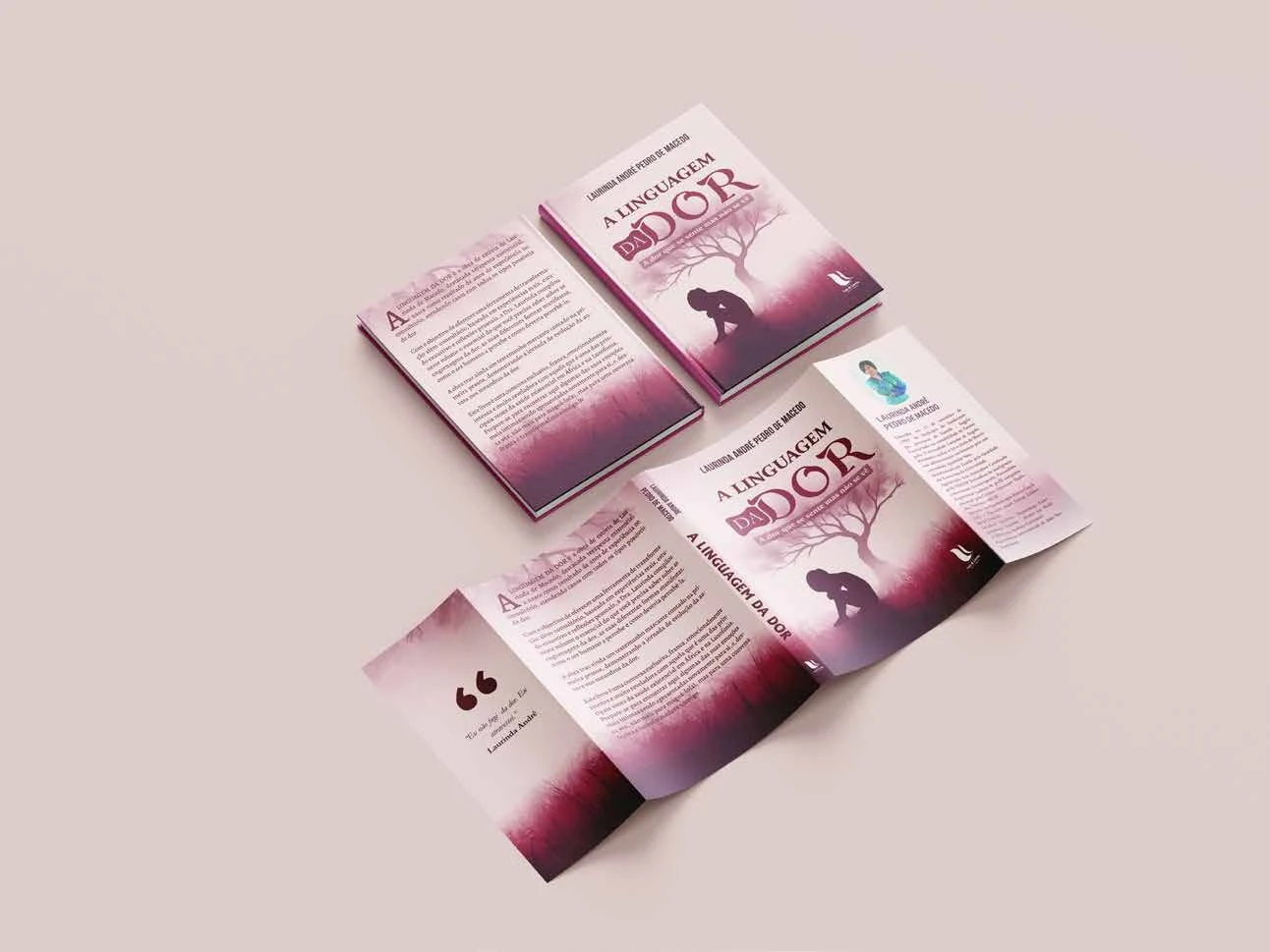 Livro A Linguagem da Dor apresentado com capa e páginas abertas